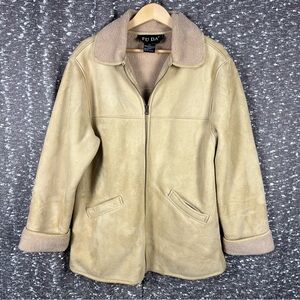 Fu Da Faux Suede Zip Up‎ Jacket Coat